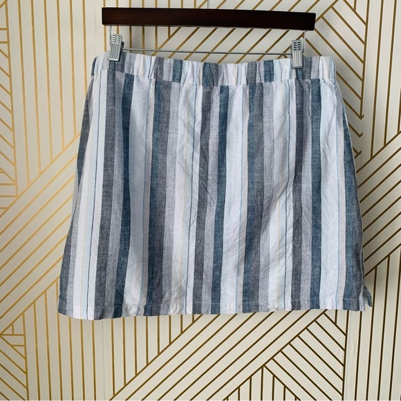 Aventura Nomad Skirt striped stripes organic cotton drawstring waist L large - Picture 4 of 7
